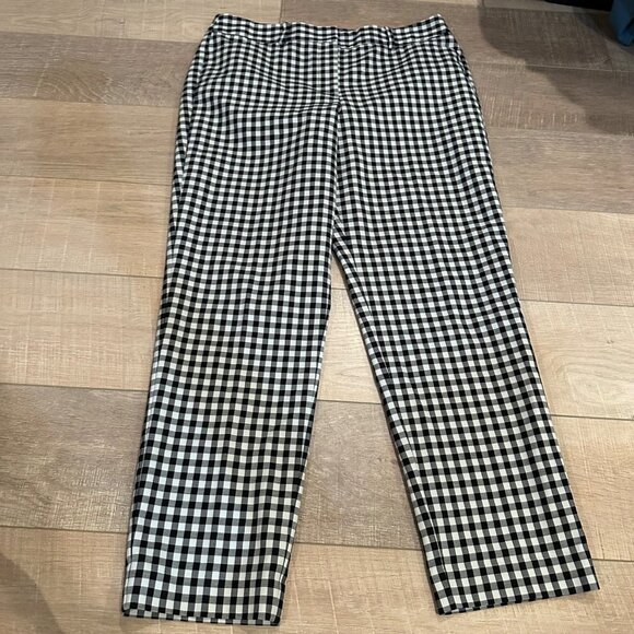 TALBOTS WOMENS BLACK AND WHITE HAMPSHIRE ANKLE CURVY PANTS SIZE 10 - Picture 1 of 10